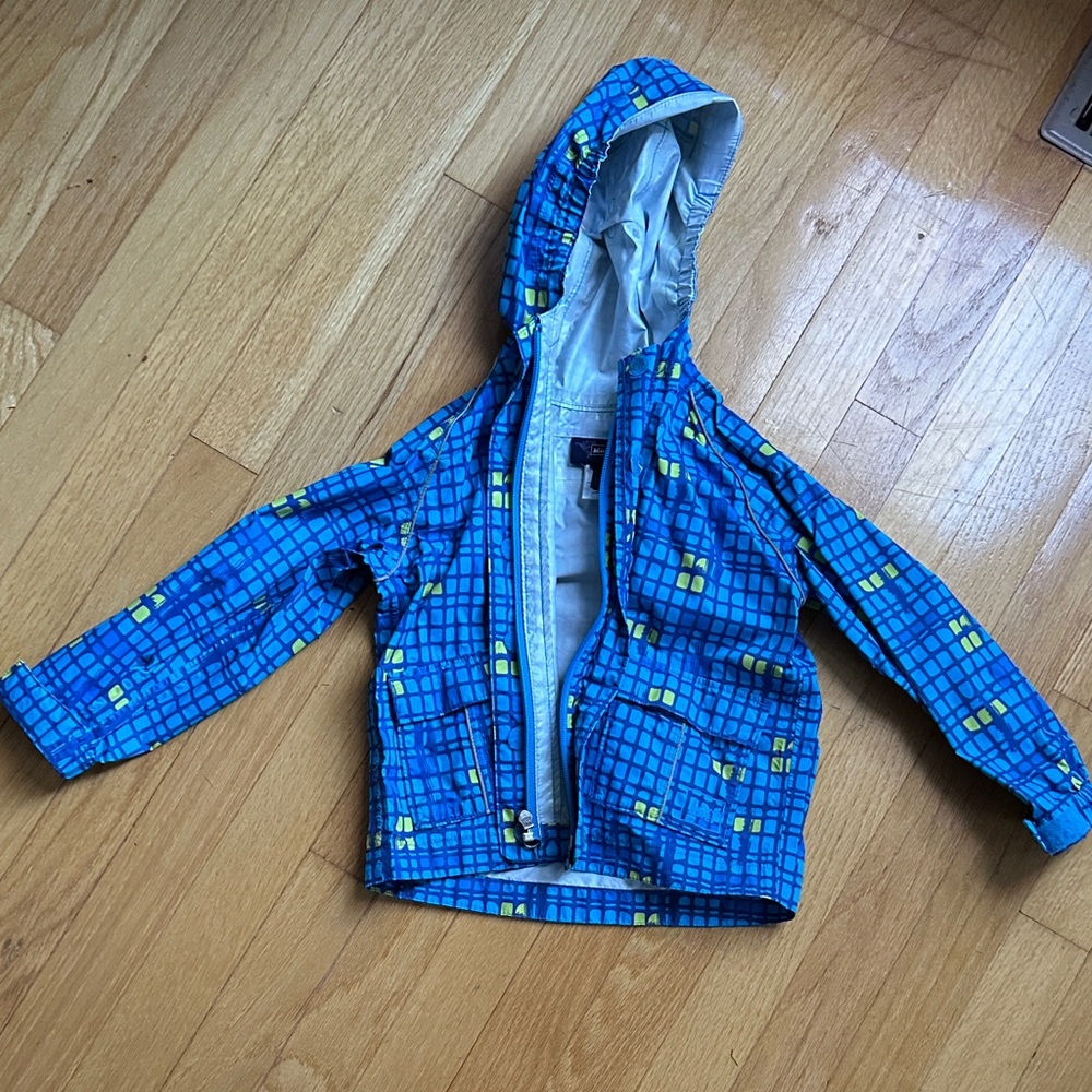 REI Blue and Yellow Kids Raincoat